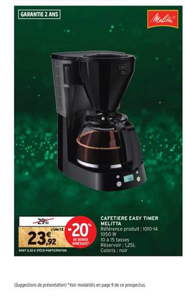 cafetière easy timer melitta
