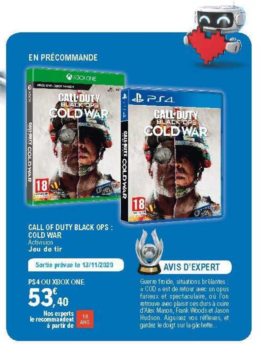 call of duty black ops : cold war ps4 ou xbox one