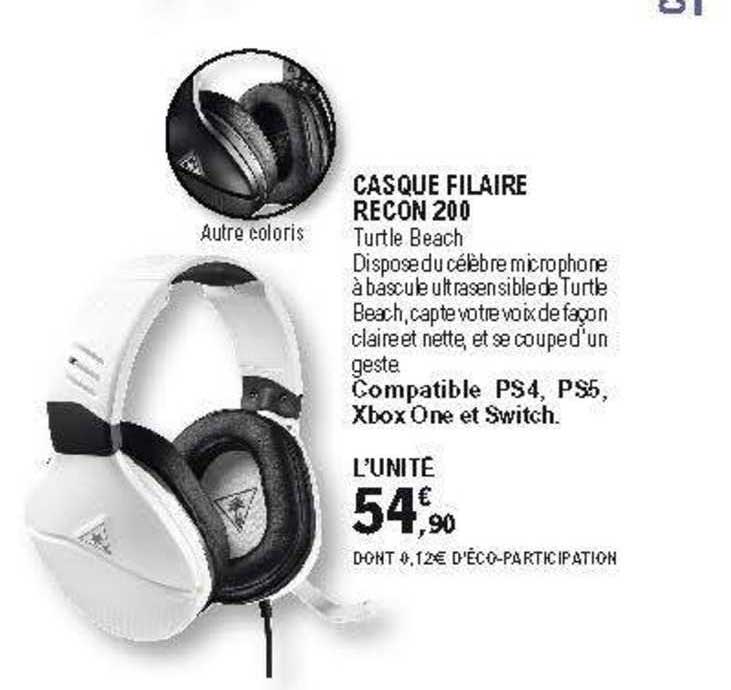 casque filaire recon 200 ps4, ps5, xbox one et switch