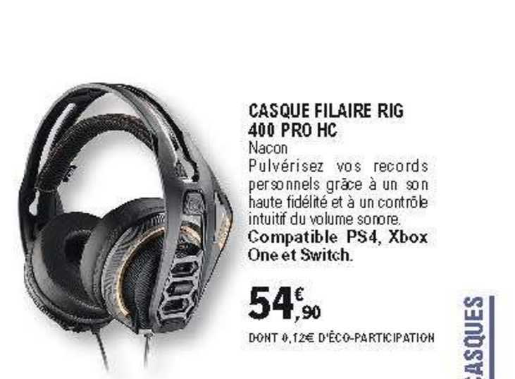casque filaire rig 400 pro hc ps4, xbox one et switch