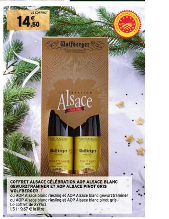 coffret alsace célébration aop alsace blanc gewurztraminer et aop alsace pinot gris wolfberger