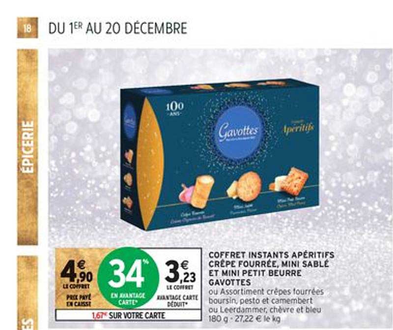 coffret instants apéritifs crêpe fourrée, mini sablé et mini petit beurre gavottes