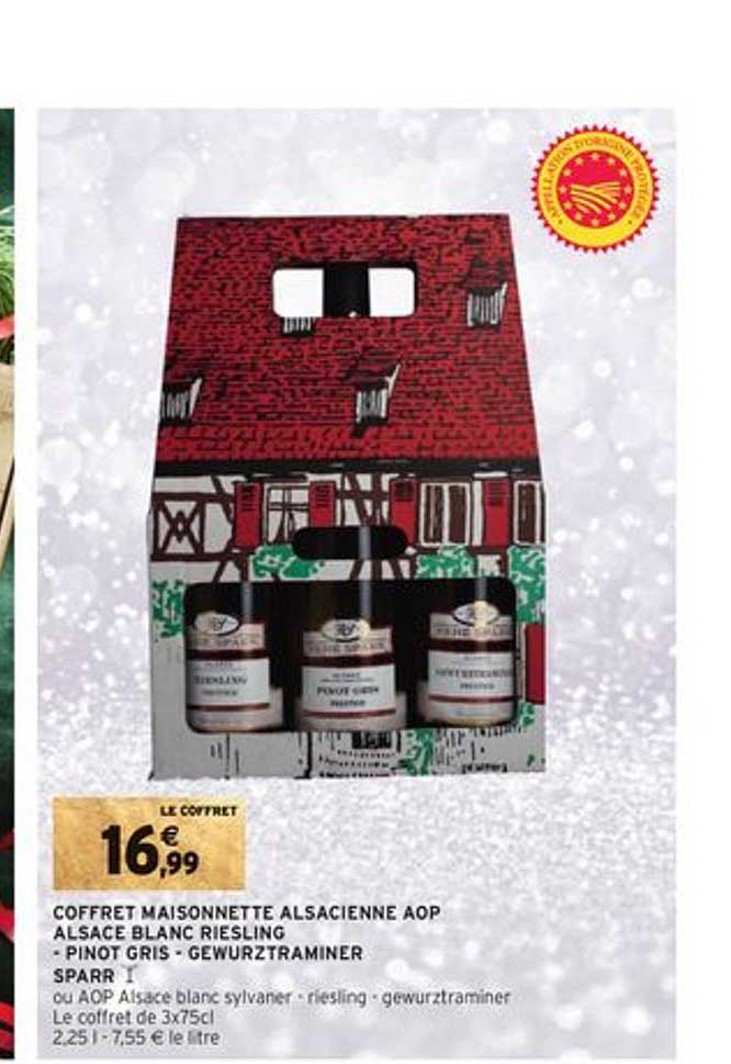 Coffret Maisonnette Alsacienne Aop Alsace Blanc Riesling - Pinot Gris - Gewurztraminer Sparr