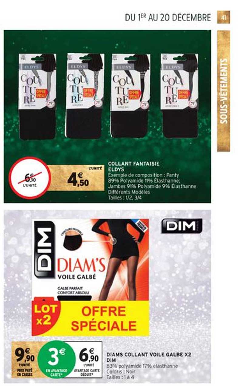 collant fantaisie eldys, diams collant voile galbe x2 dim