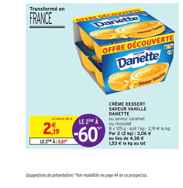 Crème Dessert Saveur Vanille Danette