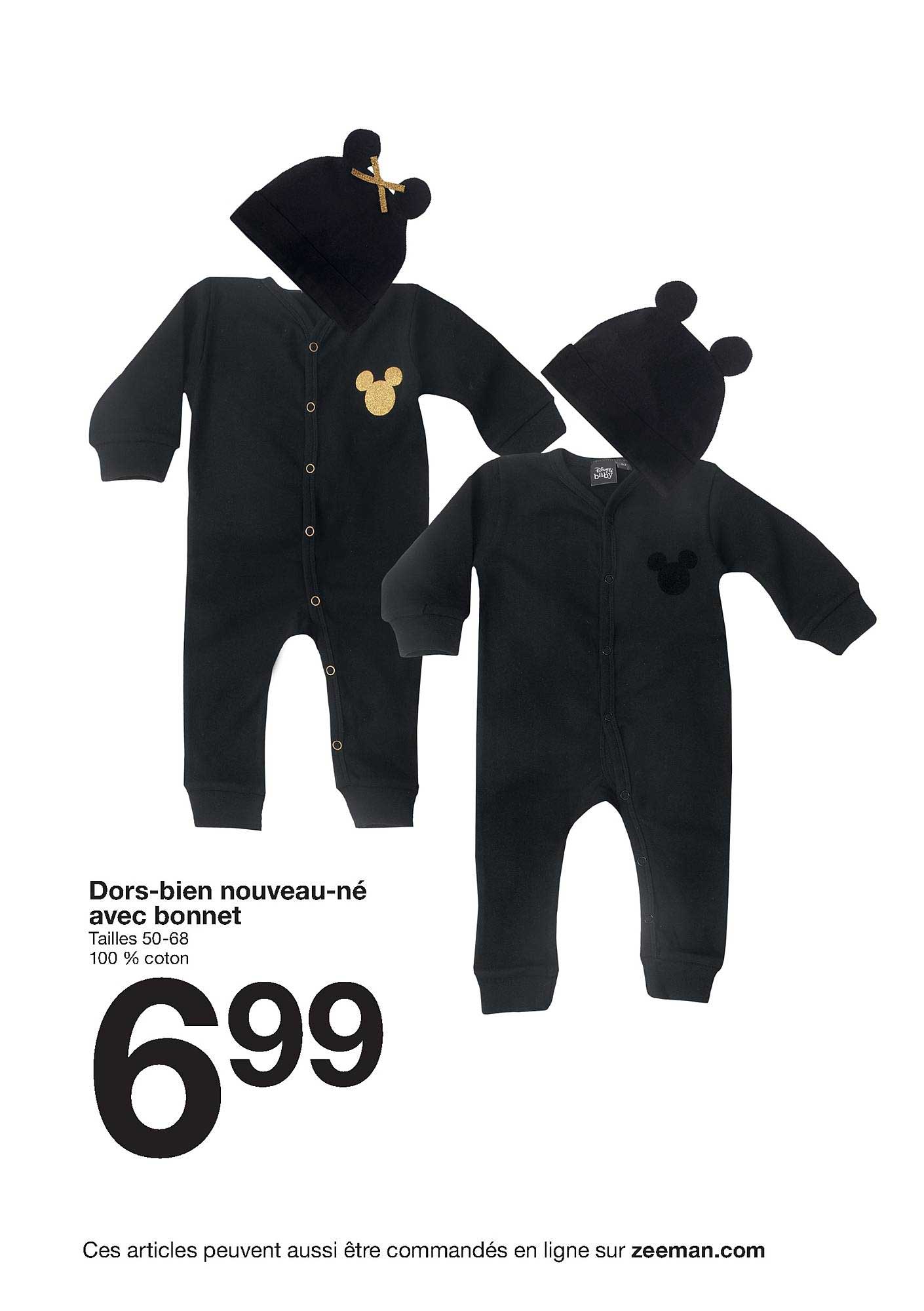 dors bien nouveau né avec bonnet