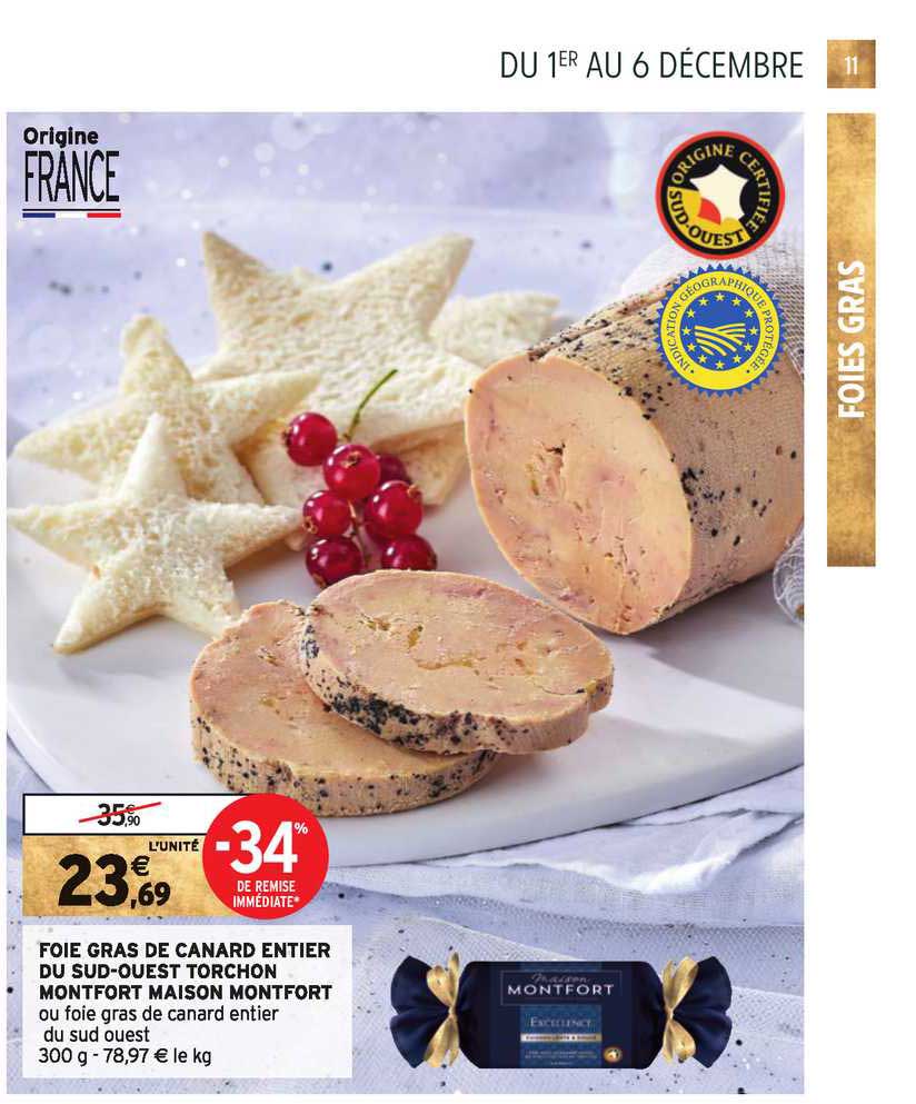 foie gras de canard entier du sud-ouest torchon montfort maison montfort