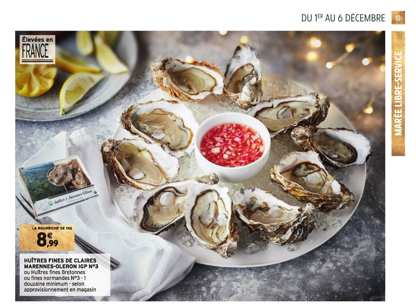huîtres fines de claires marnnes oleron igp n°3