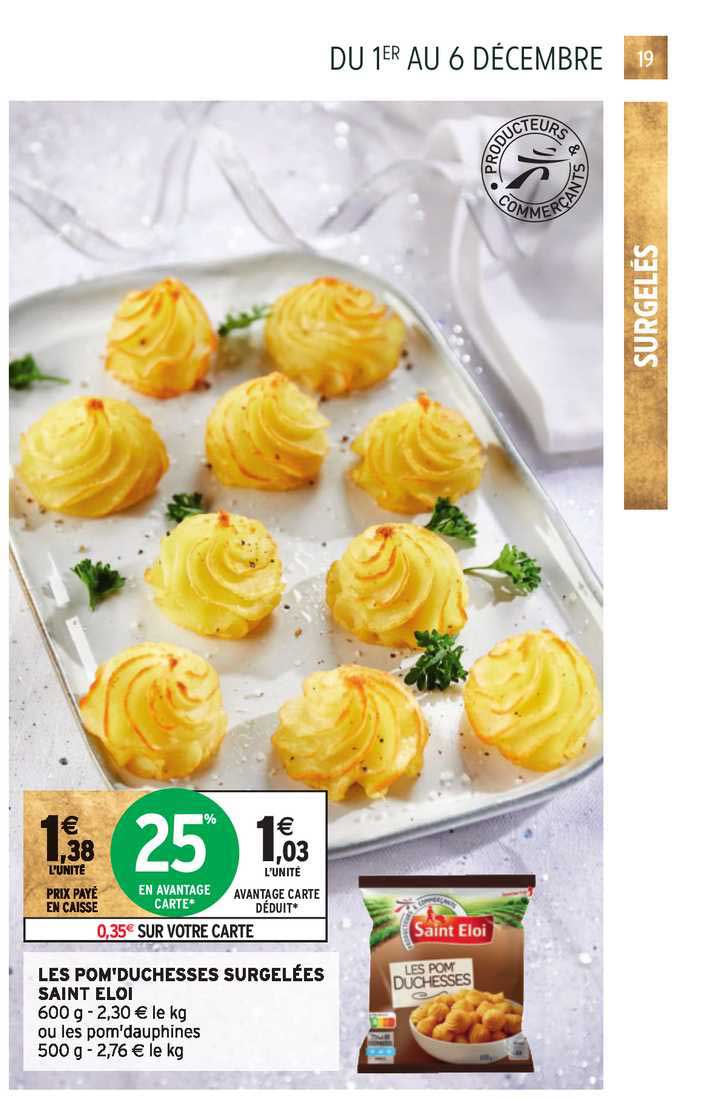 les pom'duchesses surgelées saint éloi