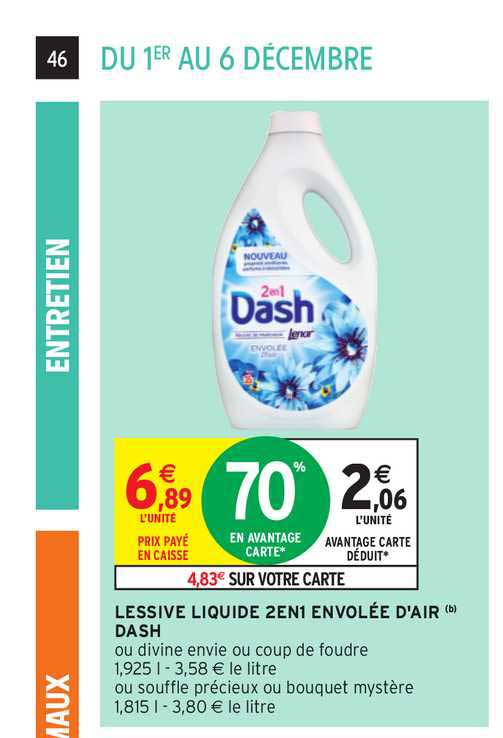 lessive liquide 2 en 1 envolée d'air dash