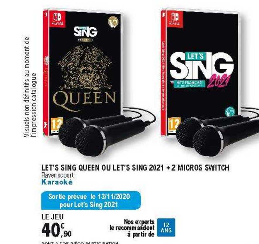 let's sing queen ou let's sing 2021 + 2 micros switch
