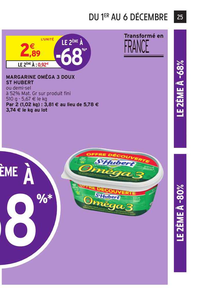 Margarine Oméga 3 Doux St Hubert