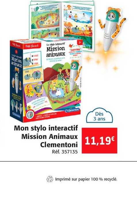 mon stylo interactif mission animaux clementoni