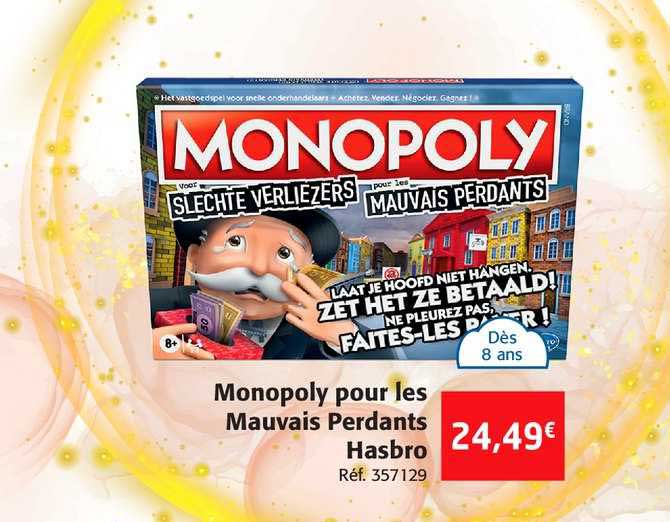 monopoly pour les mauvais perdants hasbro