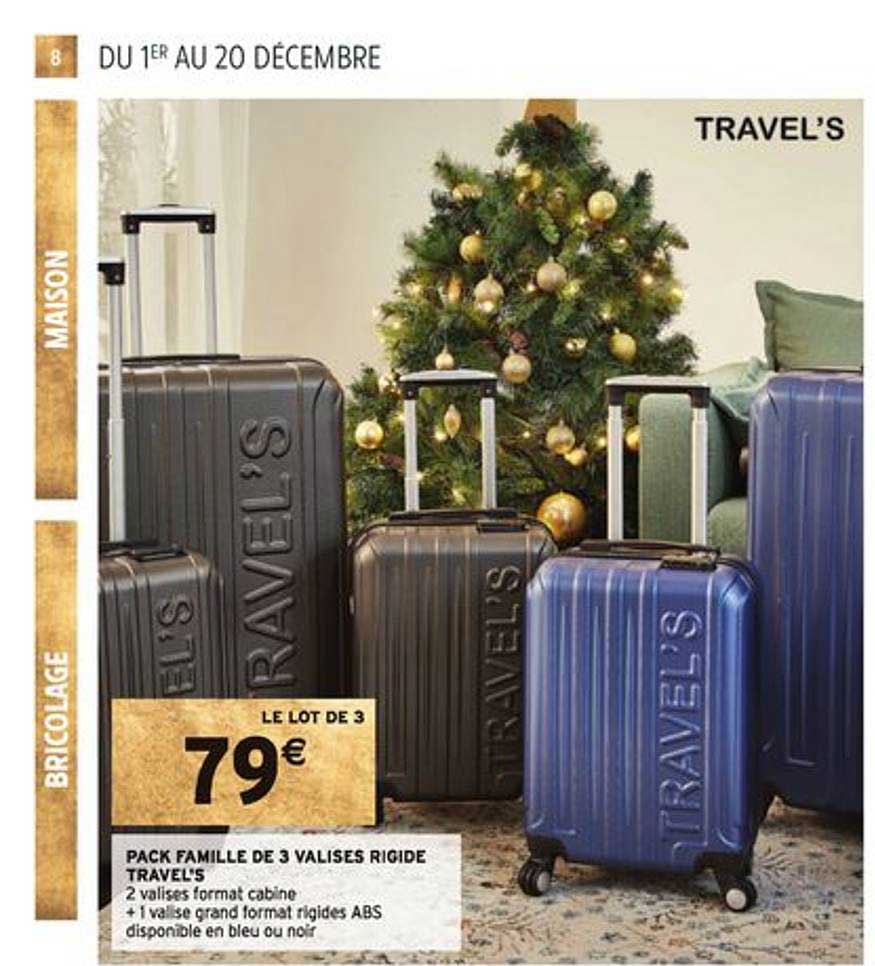pack famille de 3 valises rigide travel's