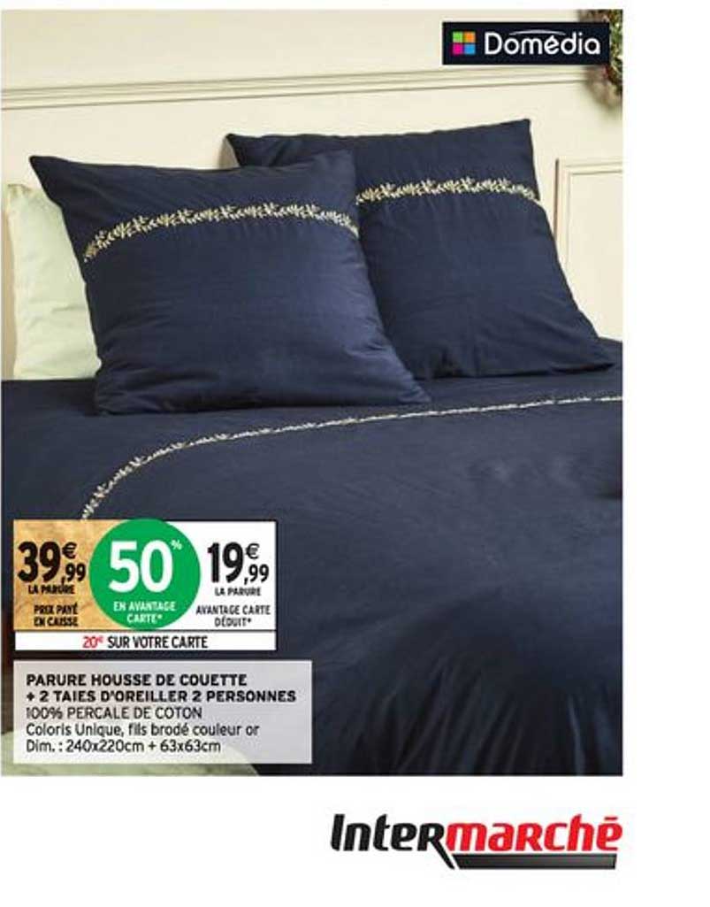 parure housse de couette + 2 taies d'oreiller 2 personnes