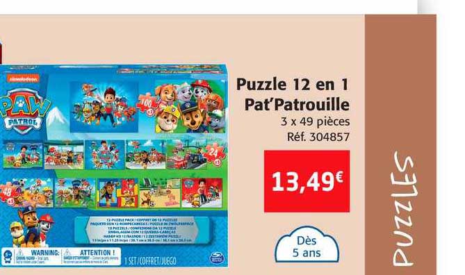 Puzzle 12 En 1 Pat'patrouille