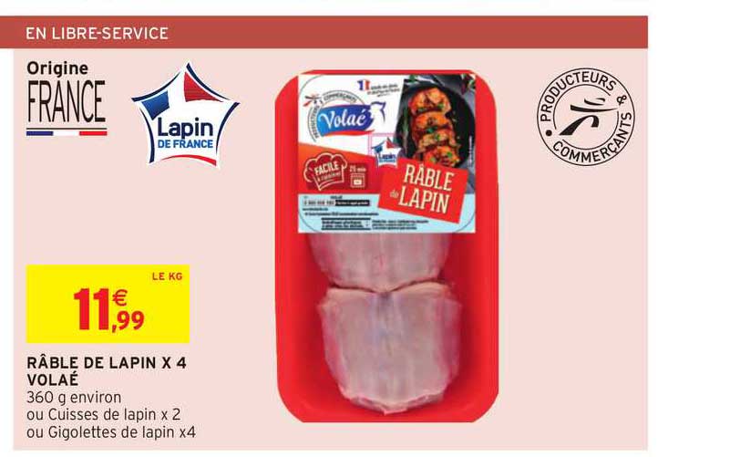 râble de lapin x4 volaé