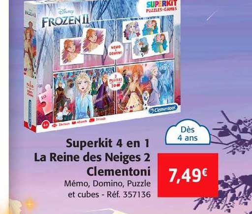 superkit 4 en 1 la reine des neiges 2 clementoni