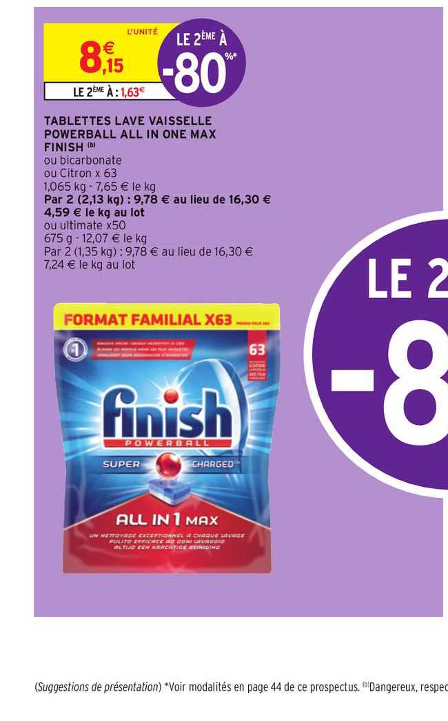 tablettes lave vaisselle powerball all in one max finish