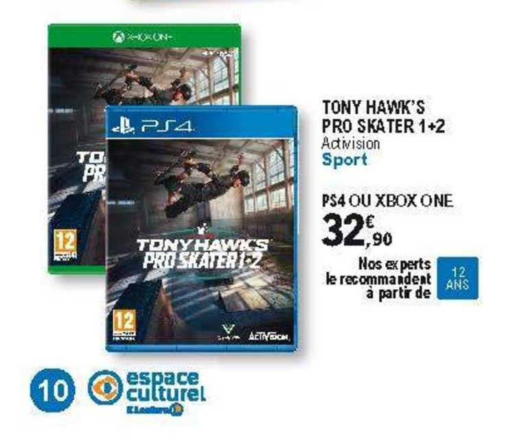 tony hawk's pro skater 1+2 ps4 ou xbox one