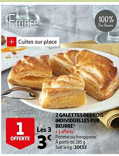 2 galettes des rois individuelles pur beurre