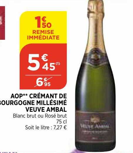aop crémant de bourgogne millésimé veuve ambal