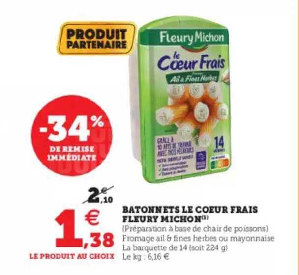 Batonnets Le Coeur Frais Fleury Michon