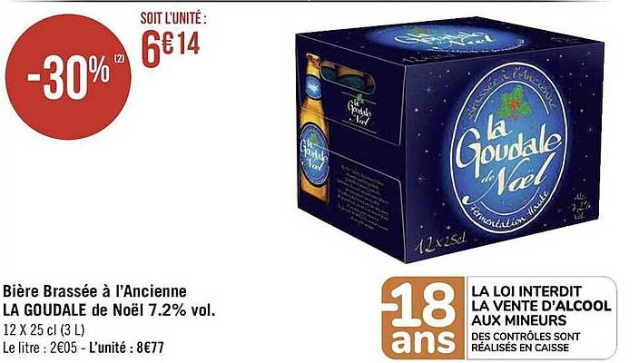 bière brassée à l'ancienne la goudale de noël 7.2% vol.