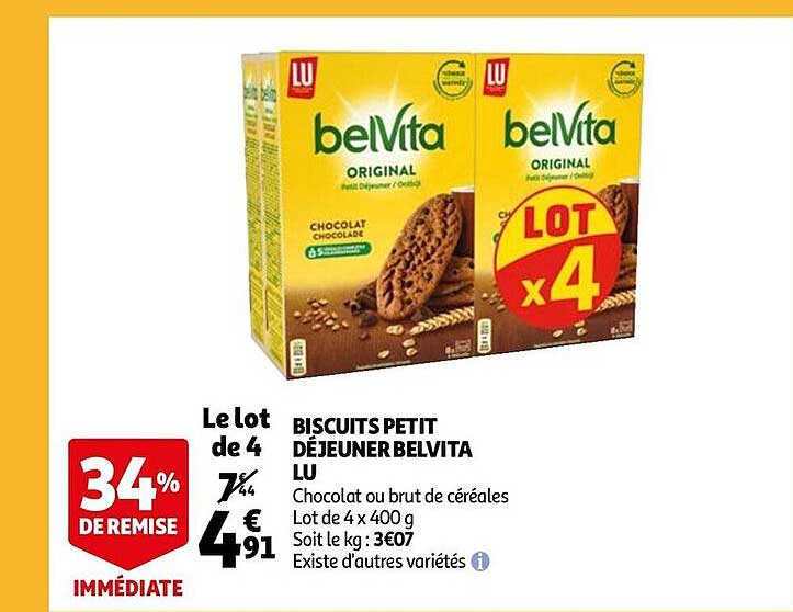 Biscuits Petit Déjeuner Belvita Lu