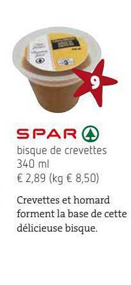 bisque de crevettes spar
