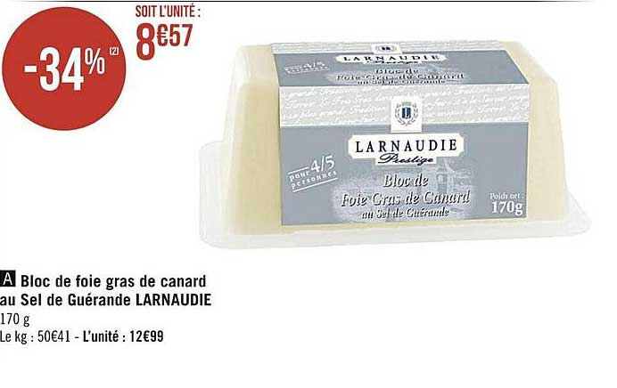 Bloc De Foie Gras De Canard Au Sel De Guérande Larnaudie