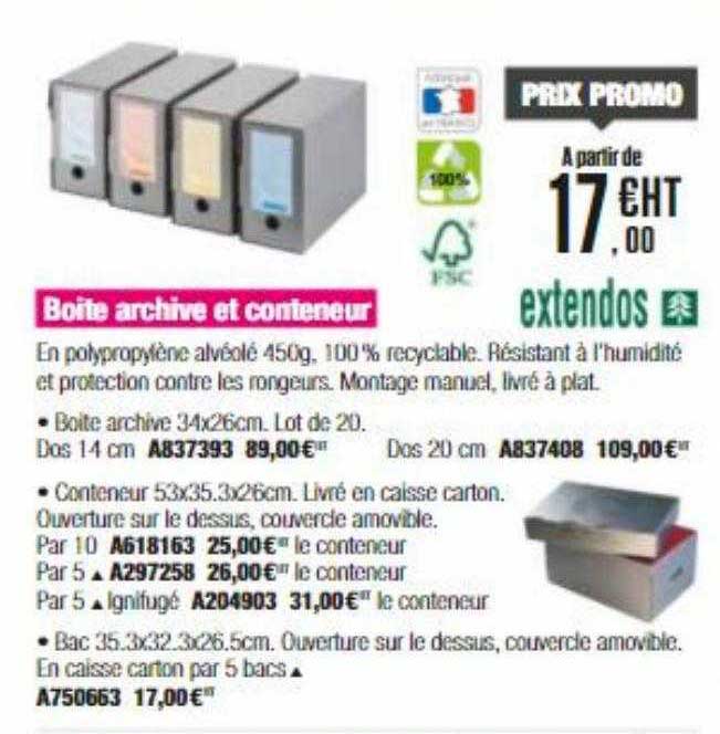 boite archive et conteneur extendos