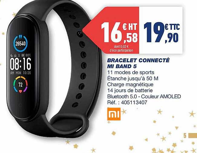 bracelet connecté mi band 5