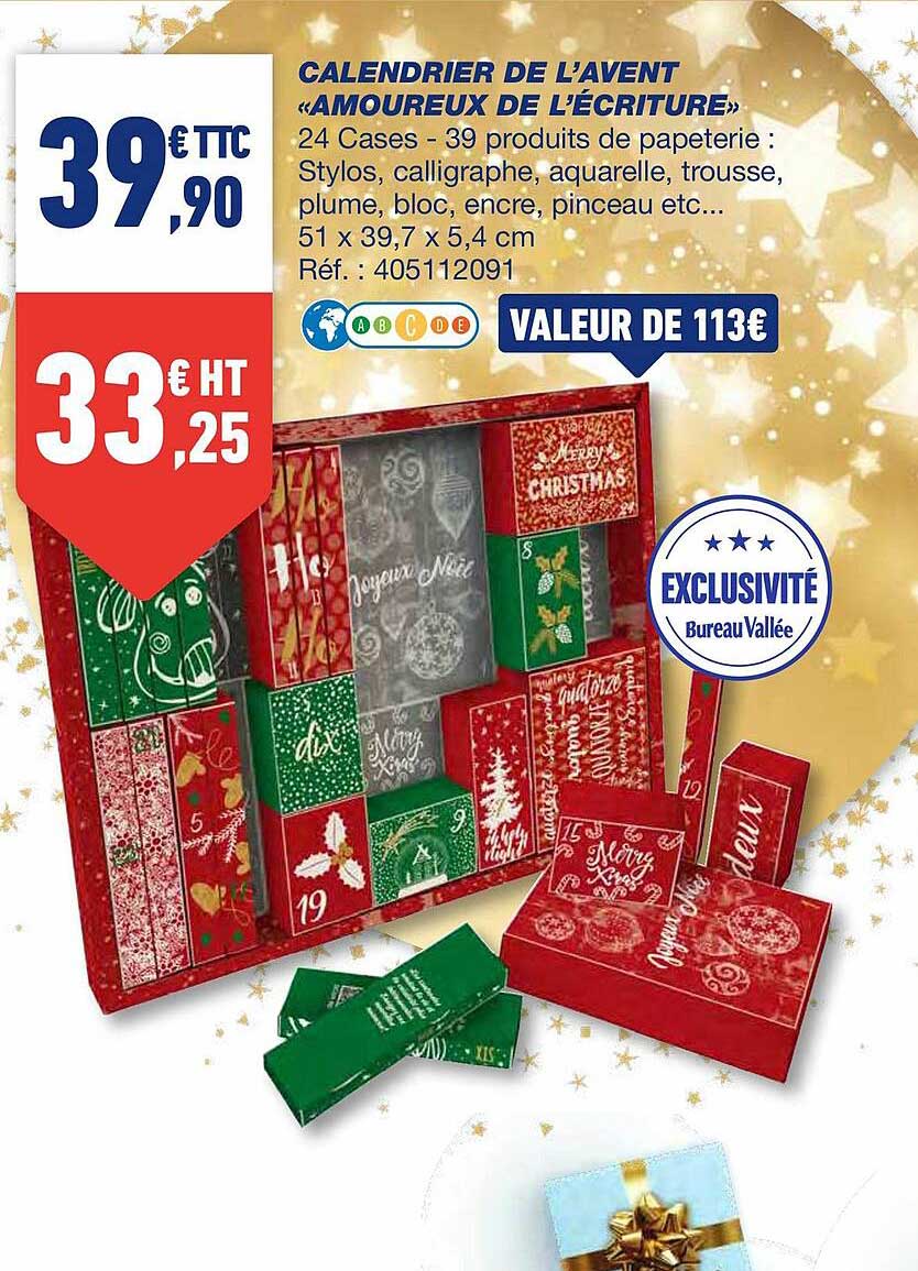 calendrier de l'avent "amoureux de l'écriture"