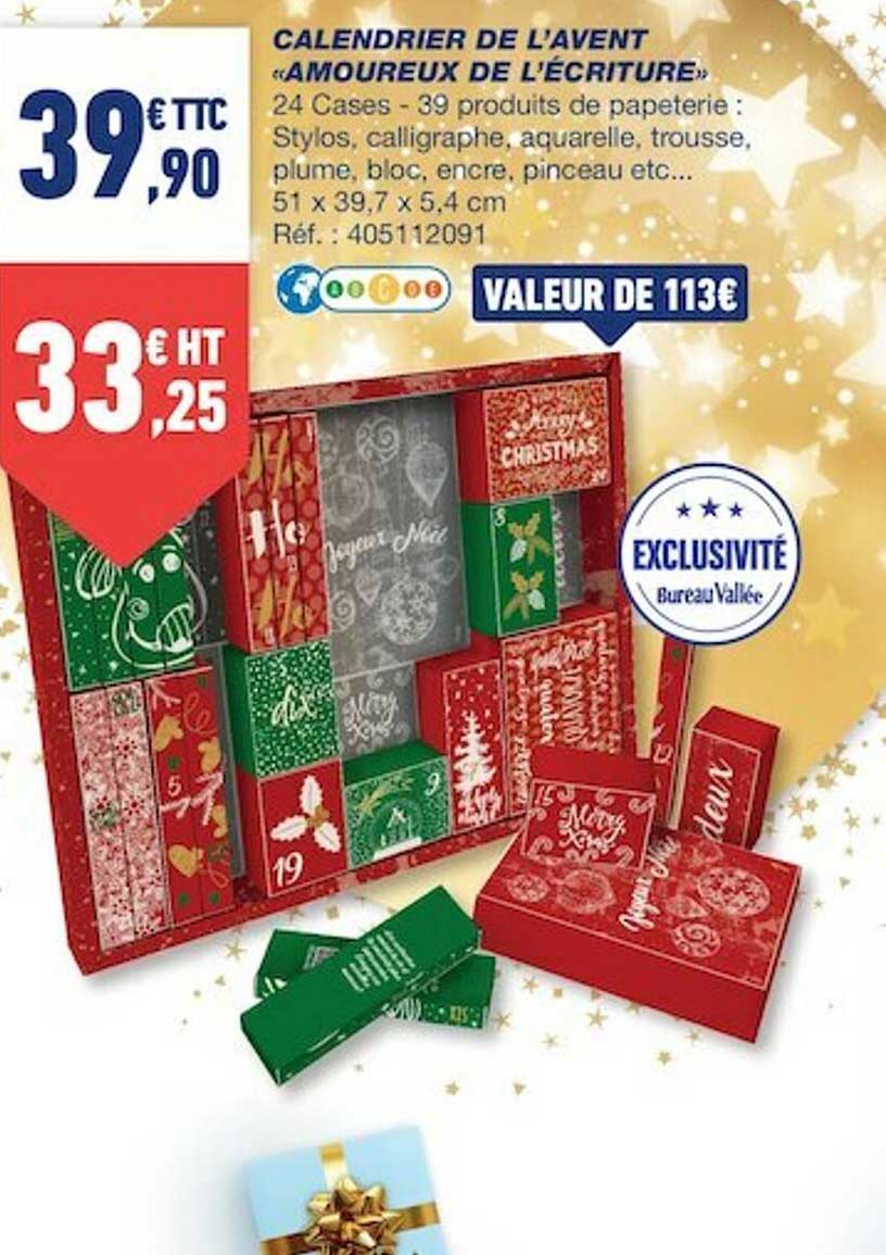 calendrier de l'avent «amoureux de l'écriture»