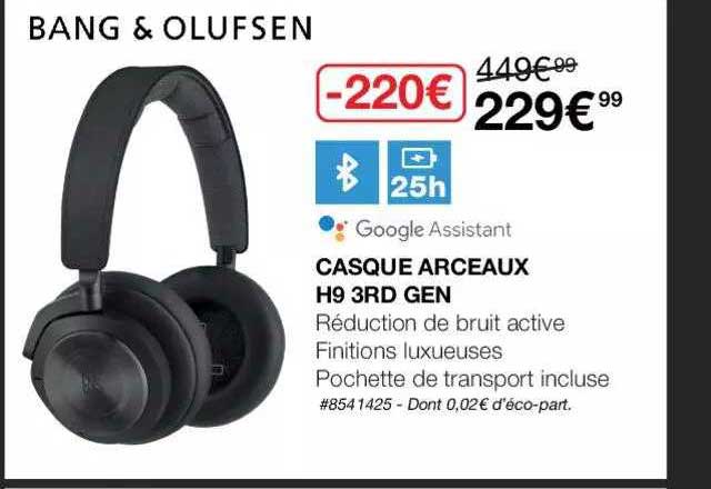 casque arceaux h9 3rd gen bang & olufsen