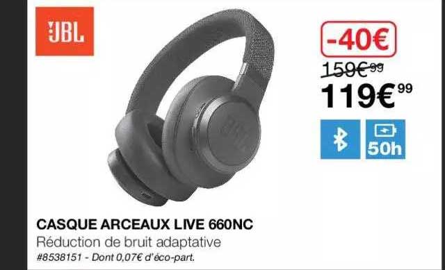 Casque Arceaux Live 660nc Jbl