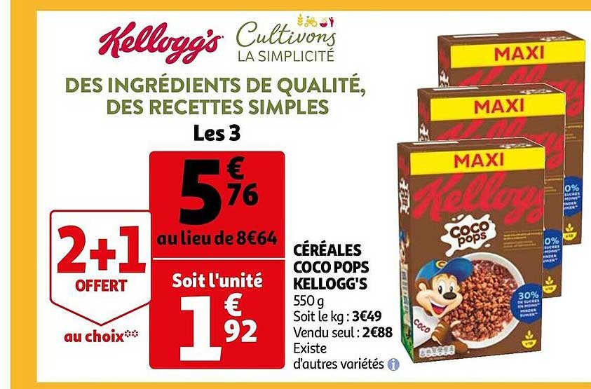 céréales coco pops kellogg's