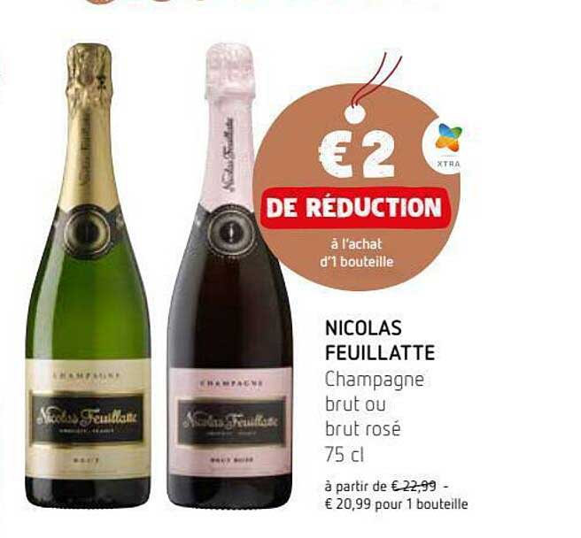 champagne brut ou brut rosé nicolas feuillatte