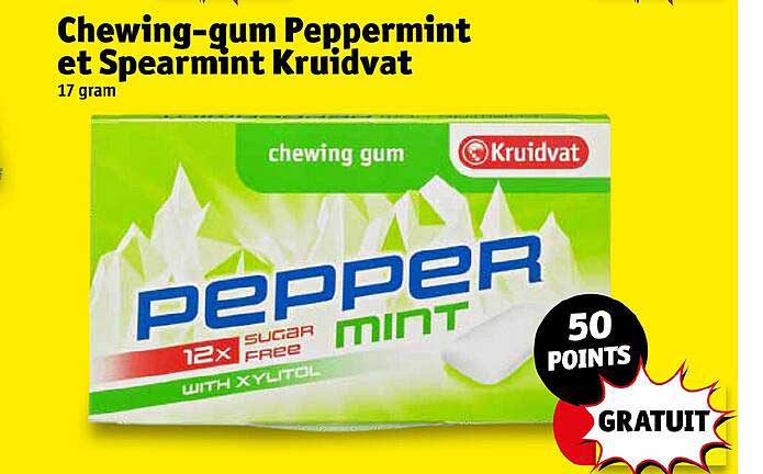 chewing-gum peppermint et spearmint kruidvat
