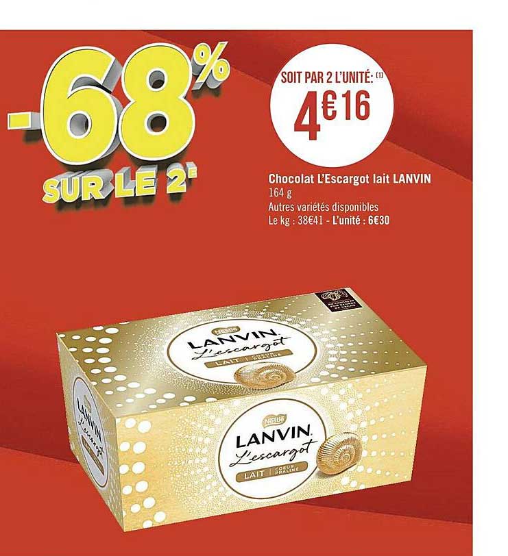 chocolat l'escargot lait lanvin