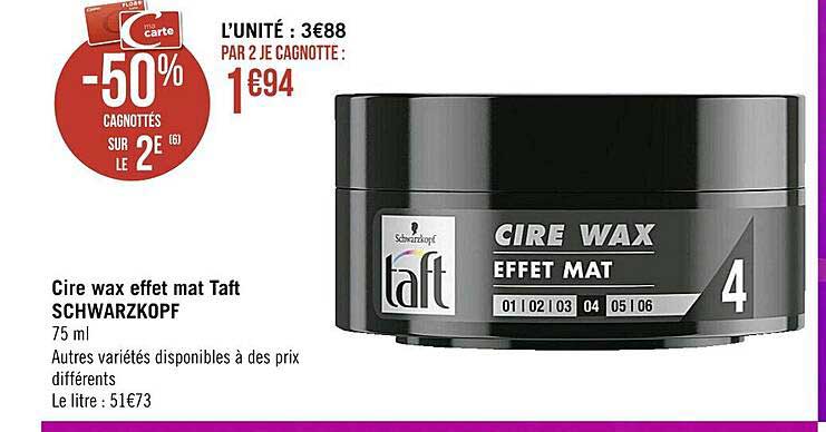 cire wax effet mat taft schwarzkopf