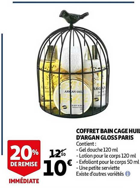 coffret bain cage huile d'argan gloss paris