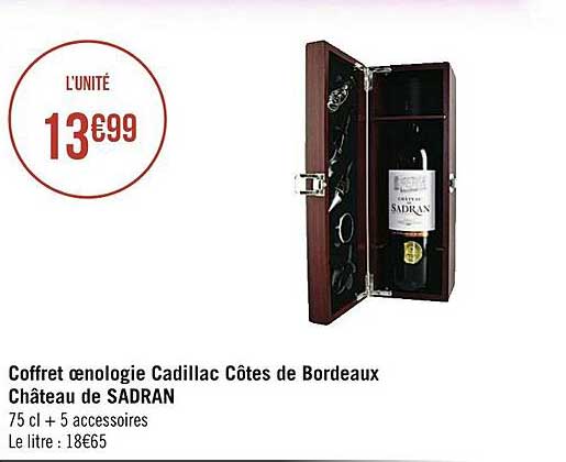 Coffret Oenologie Cadillac Côtes De Bordeaux Château De Sadran