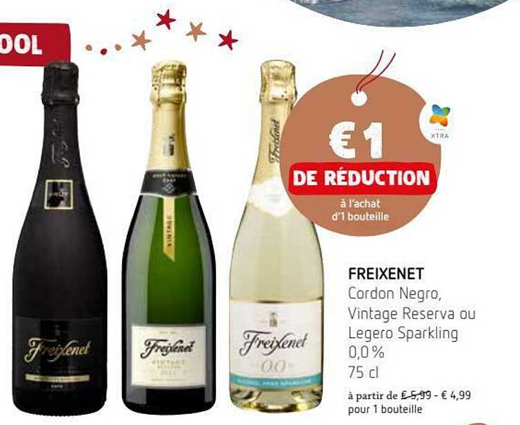 cordon negro, vintage reserva ou legero sparkling 0,0% freixenet