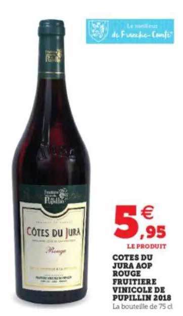 cotes du jura aop rouge fruitière vinicole de pupillin 2018