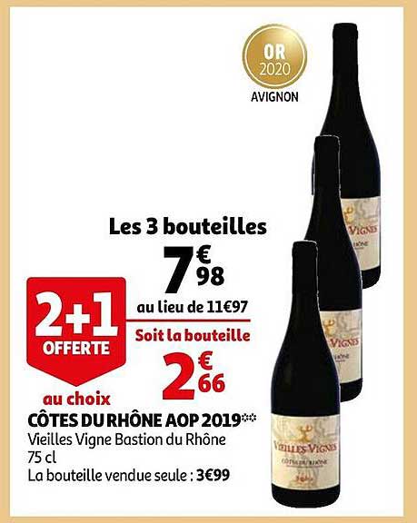 côtes du rhône aop 2019 vieilles vigne bastion du rhône
