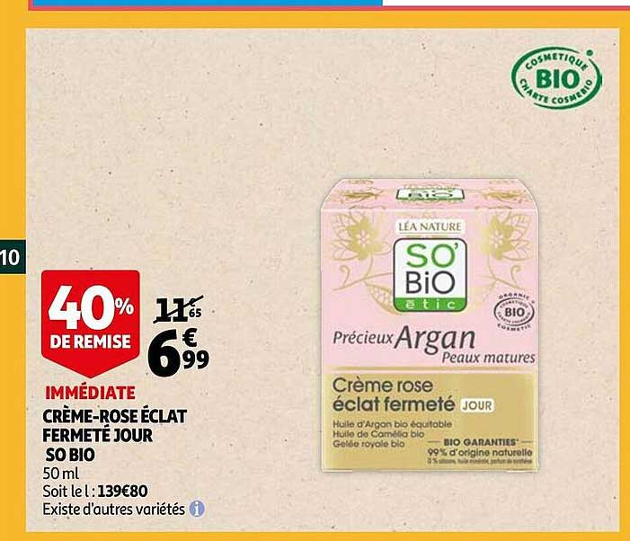 crème-rose éclat fermeté jour so bio
