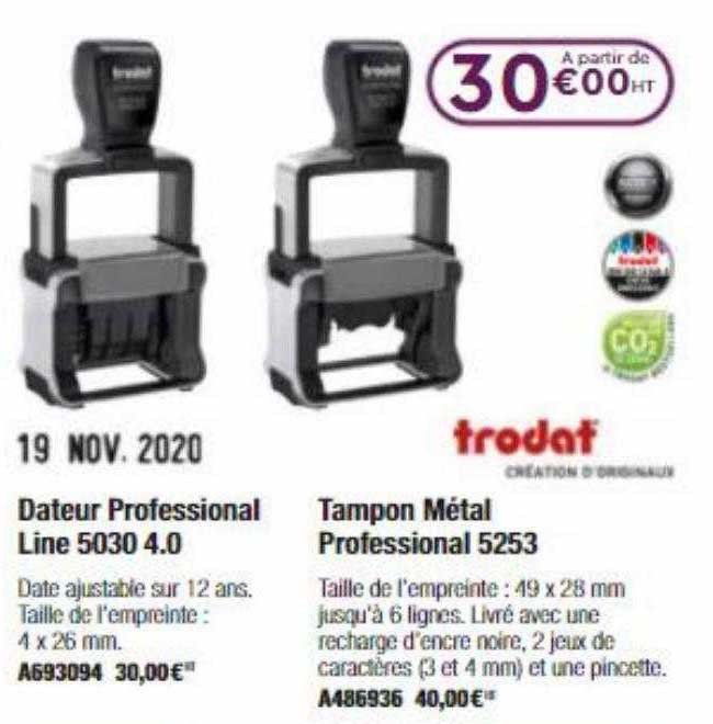 dateur professional line 5030 4.0 tampon métal professional 5253 trodat